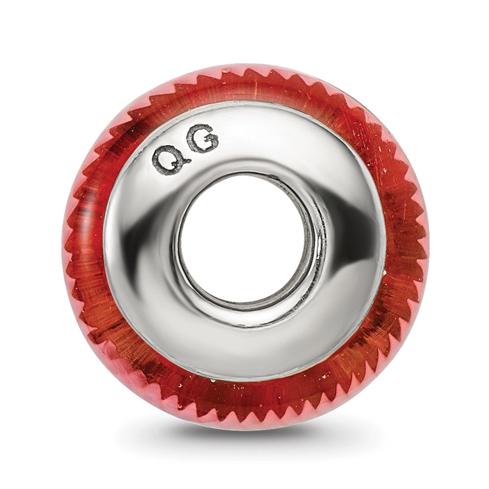 Sterling Silver Reflections Red Hand-Blown Glass Bead