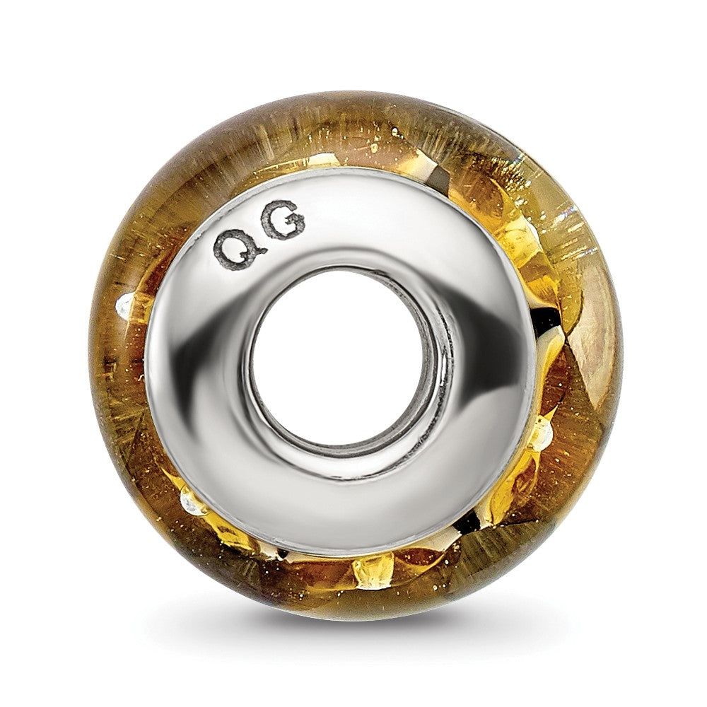 Sterling Silver Reflections Yellow Hand-Blown Glass Bead
