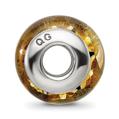 Sterling Silver Reflections Yellow Hand-Blown Glass Bead