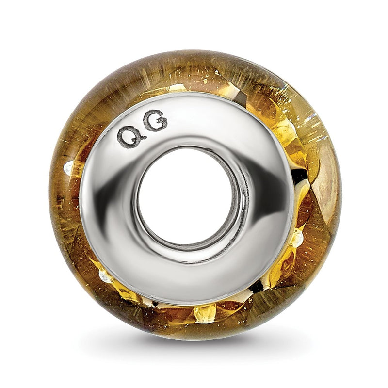Sterling Silver Reflections Yellow Hand-Blown Glass Bead