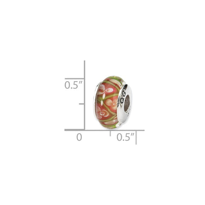 Sterling Silver Reflections Yellow Floral Hand-Blown Glass Bead