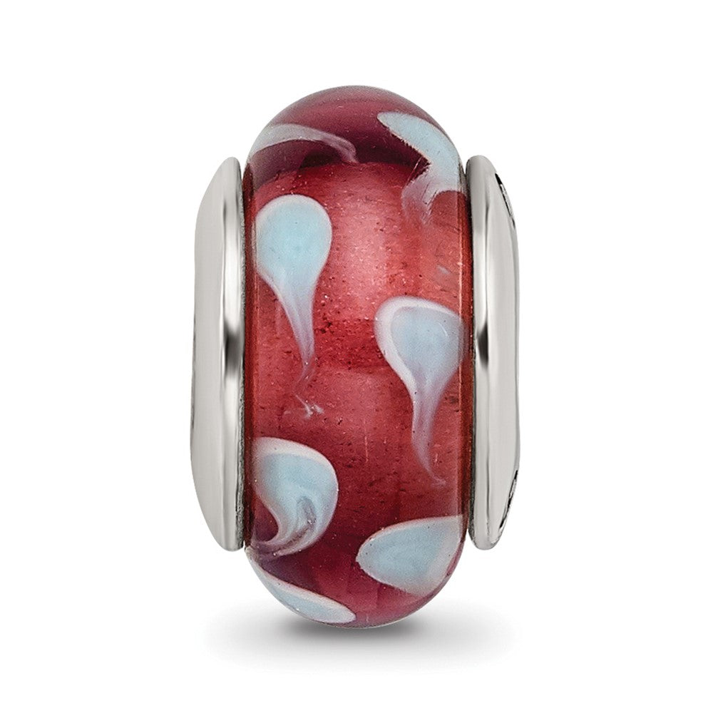 Sterling Silver Reflections Blue Hand-Blown Glass Bead
