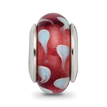 Sterling Silver Reflections Blue Hand-Blown Glass Bead
