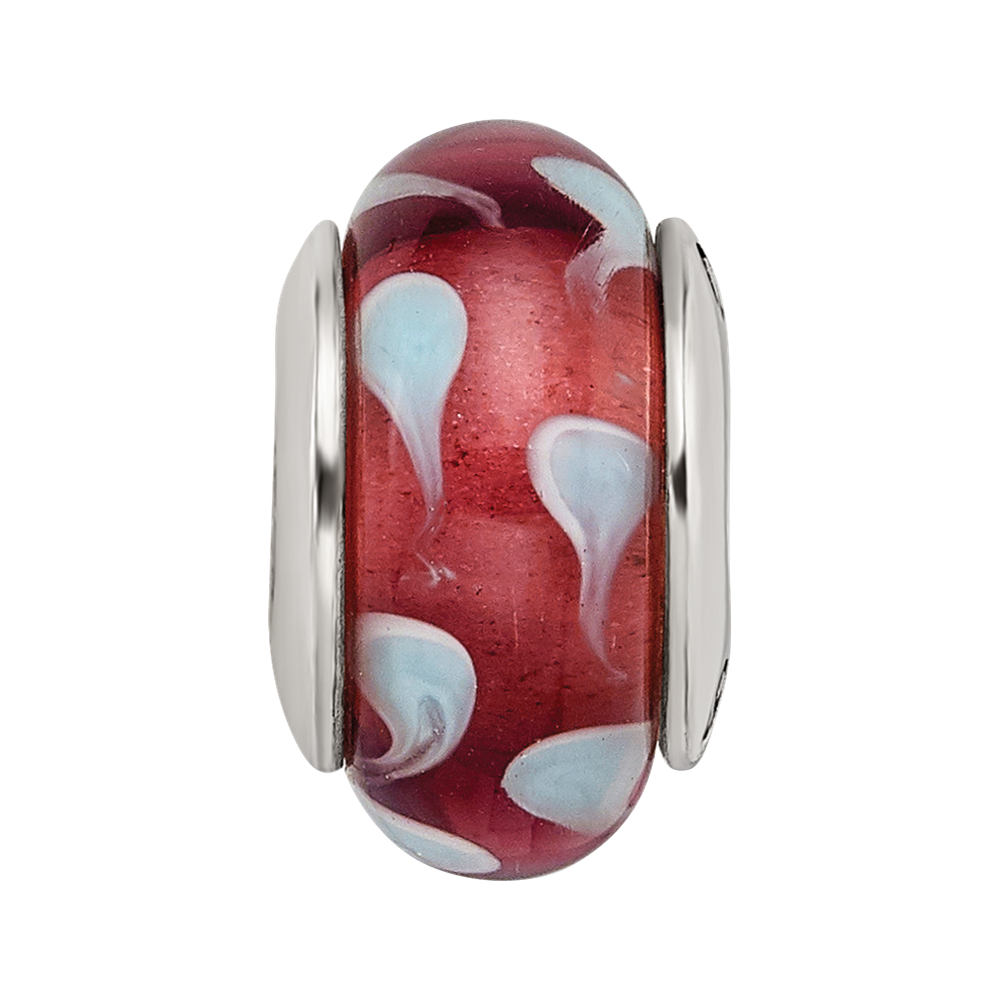 Sterling Silver Reflections Blue Hand-Blown Glass Bead