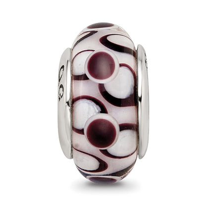 Sterling Silver Reflections Black Hand-Blown Glass Bead