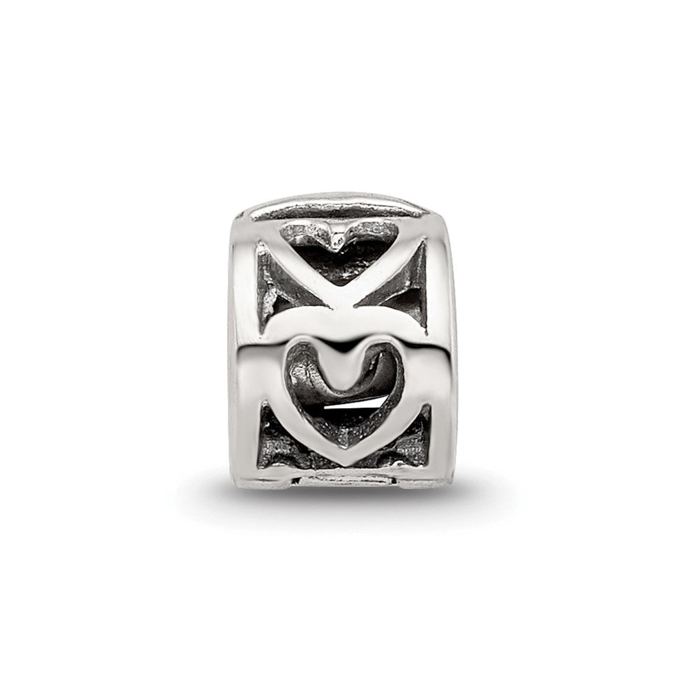 Sterling Silver Kids Collection Reflections Heart Pattern Clip Bead