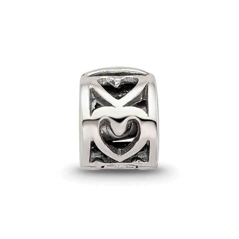 Sterling Silver Kids Collection Reflections Heart Pattern Clip Bead