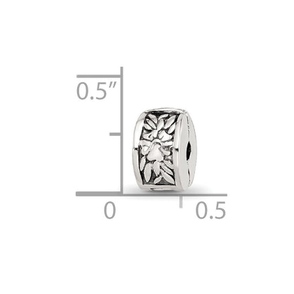 Sterling Silver Kids Collection Reflections Floral Pattern Clip Bead