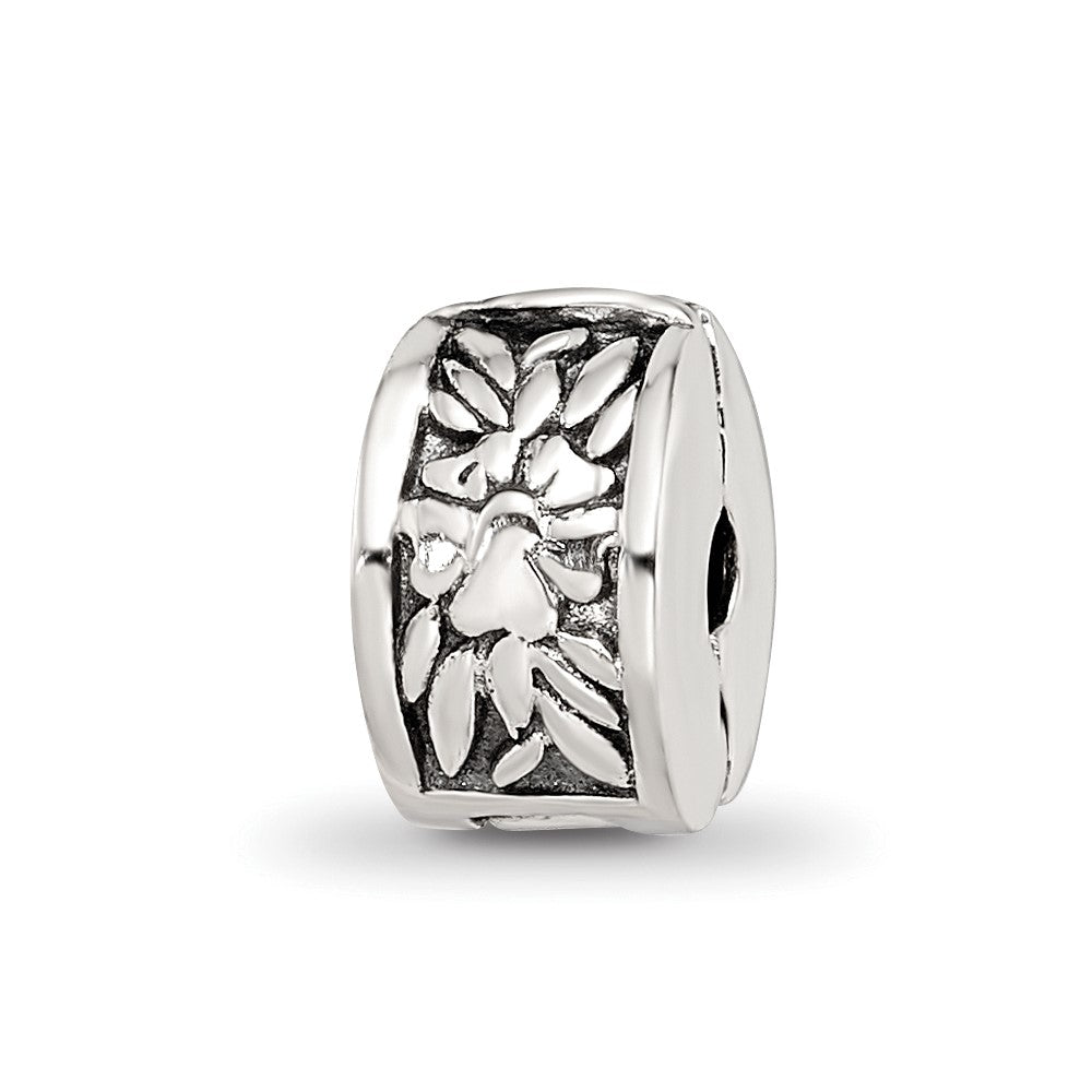 Sterling Silver Kids Collection Reflections Floral Pattern Clip Bead