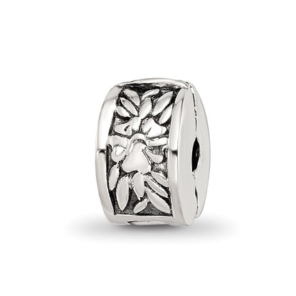 Sterling Silver Kids Collection Reflections Floral Pattern Clip Bead