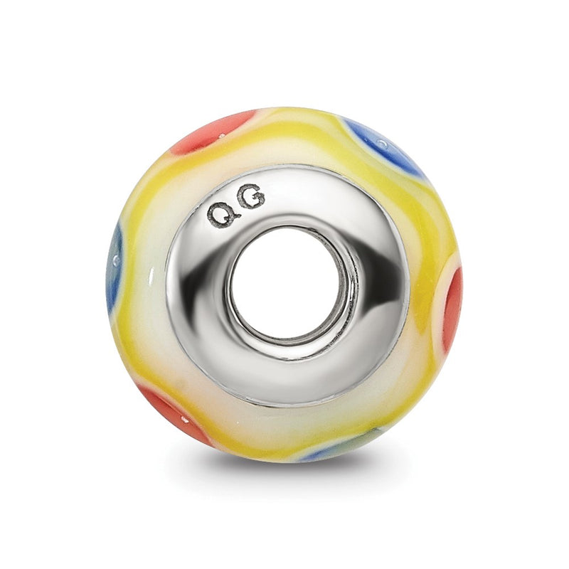 Sterling Silver Reflections Kids Yellow Hand-Blown Glass Bead