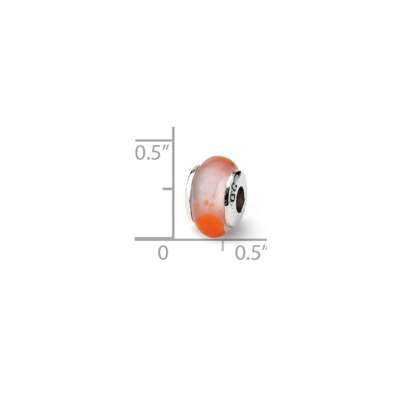 Sterling Silver Reflections Kids Orange Foot Mur.Glass Bead