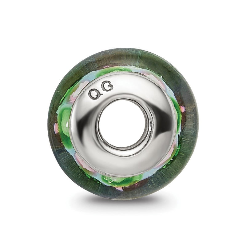 Sterling Silver Reflections Kids Blue Hand-Blown Glass Bead