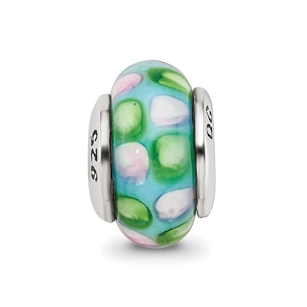 Sterling Silver Reflections Kids Blue Hand-Blown Glass Bead