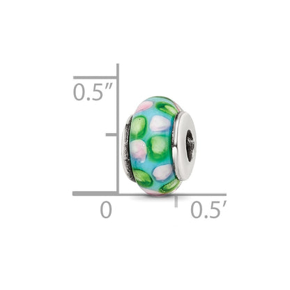 Sterling Silver Reflections Kids Blue Hand-Blown Glass Bead