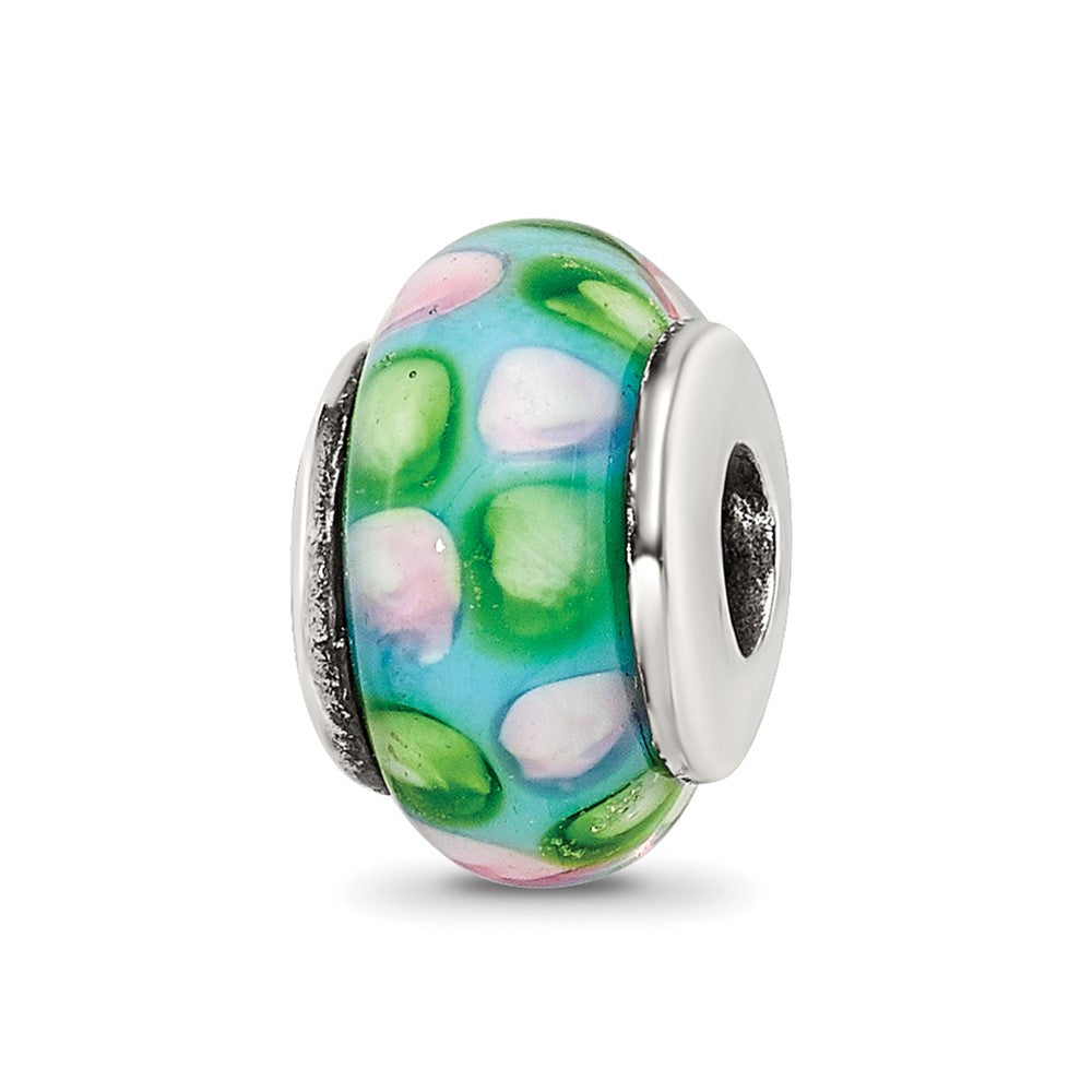 Sterling Silver Reflections Kids Blue Hand-Blown Glass Bead