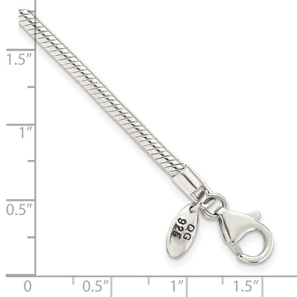 6.75 Inch Sterling Silver Reflections Lobster Clasp Bead Bracelet
