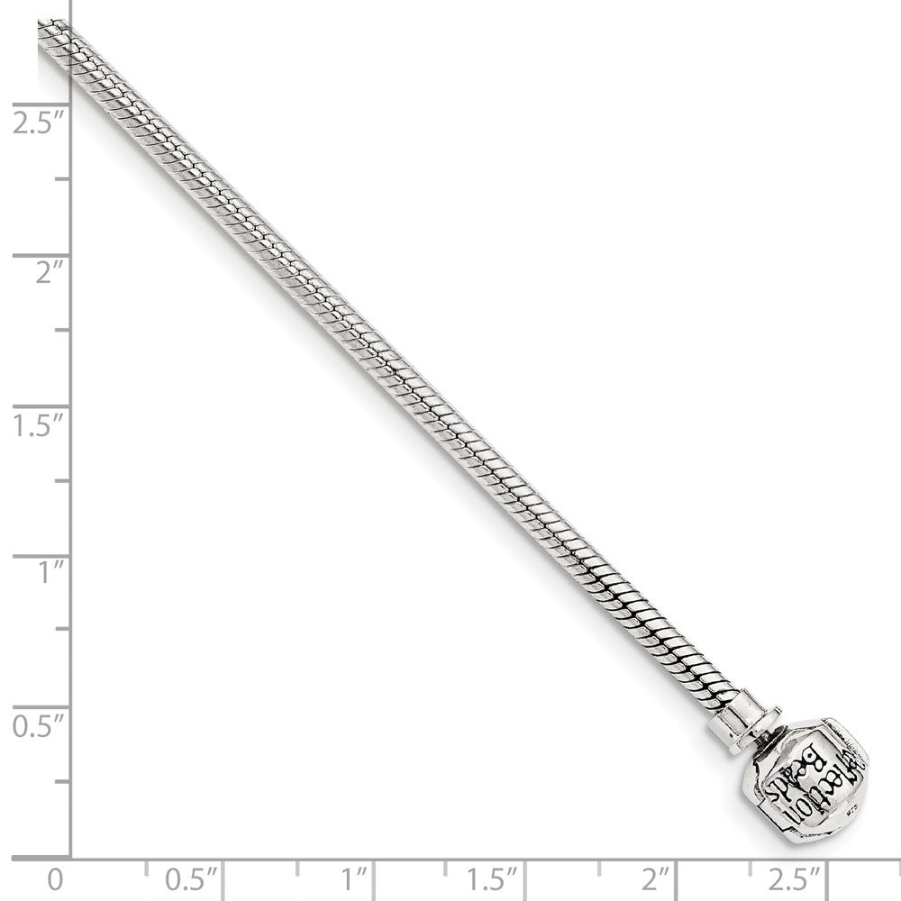 Sterling Silver Reflections Hinged Clasp Bead Chain Necklace