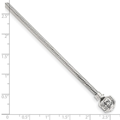 Sterling Silver Reflections Hinged Clasp Bead Chain Necklace