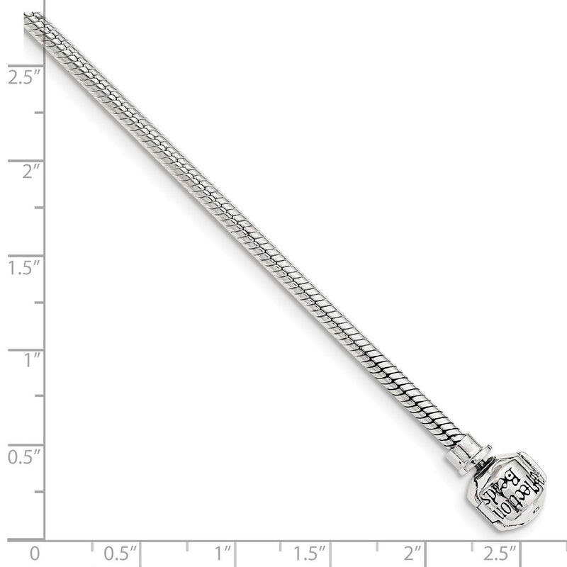 Sterling Silver Reflections Hinged Clasp Bead Chain Necklace