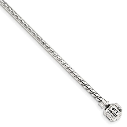 Sterling Silver Reflections Hinged Clasp Bead Chain Necklace