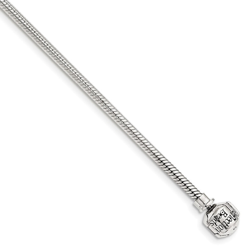 Sterling Silver Reflections Hinged Clasp Bead Chain Necklace