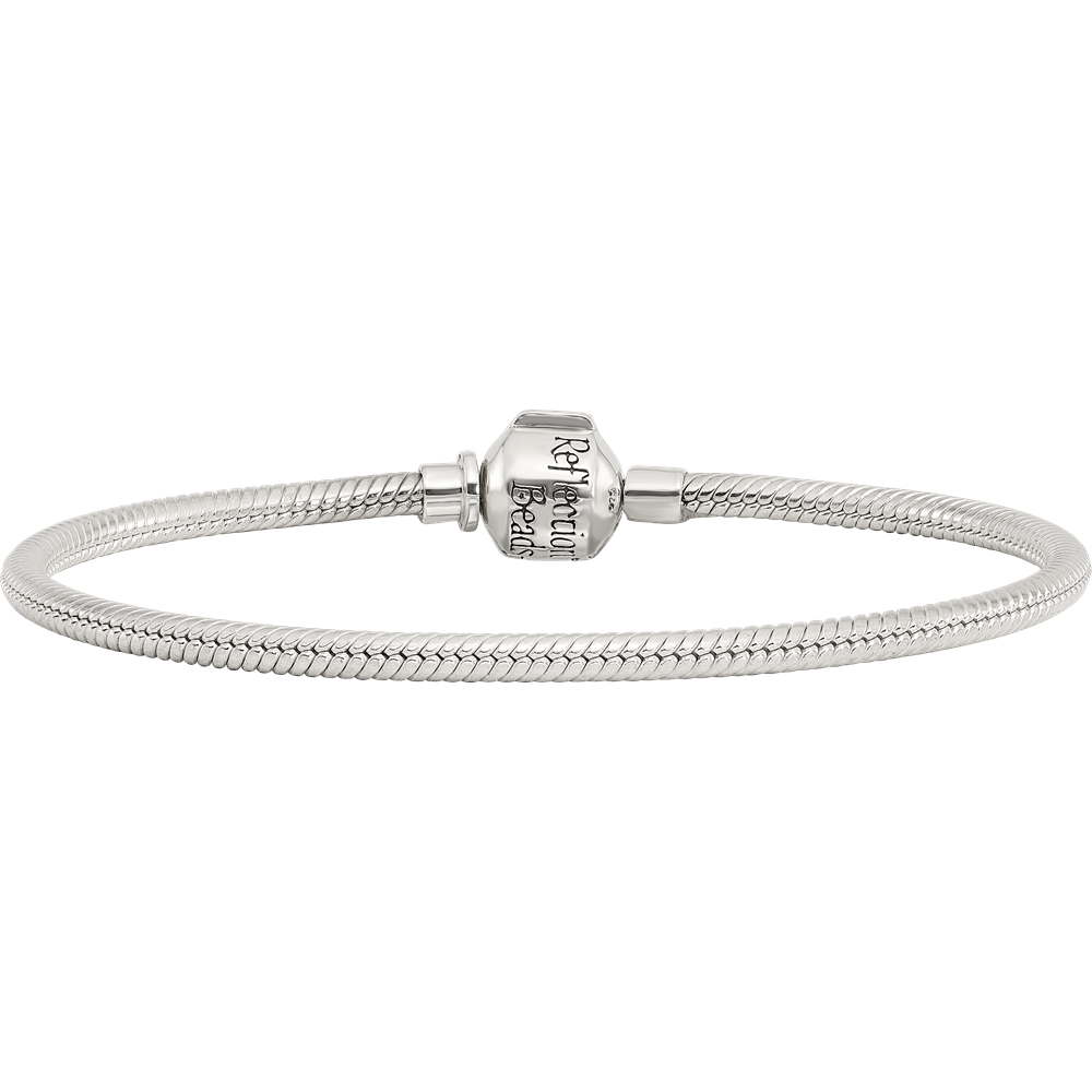 9 Inch Sterling Silver Reflections Hinged Clasp Bead Bracelet