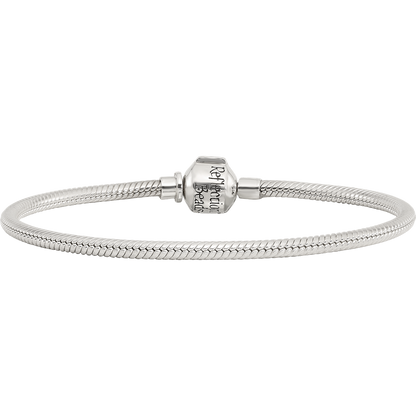 9 Inch Sterling Silver Reflections Hinged Clasp Bead Bracelet
