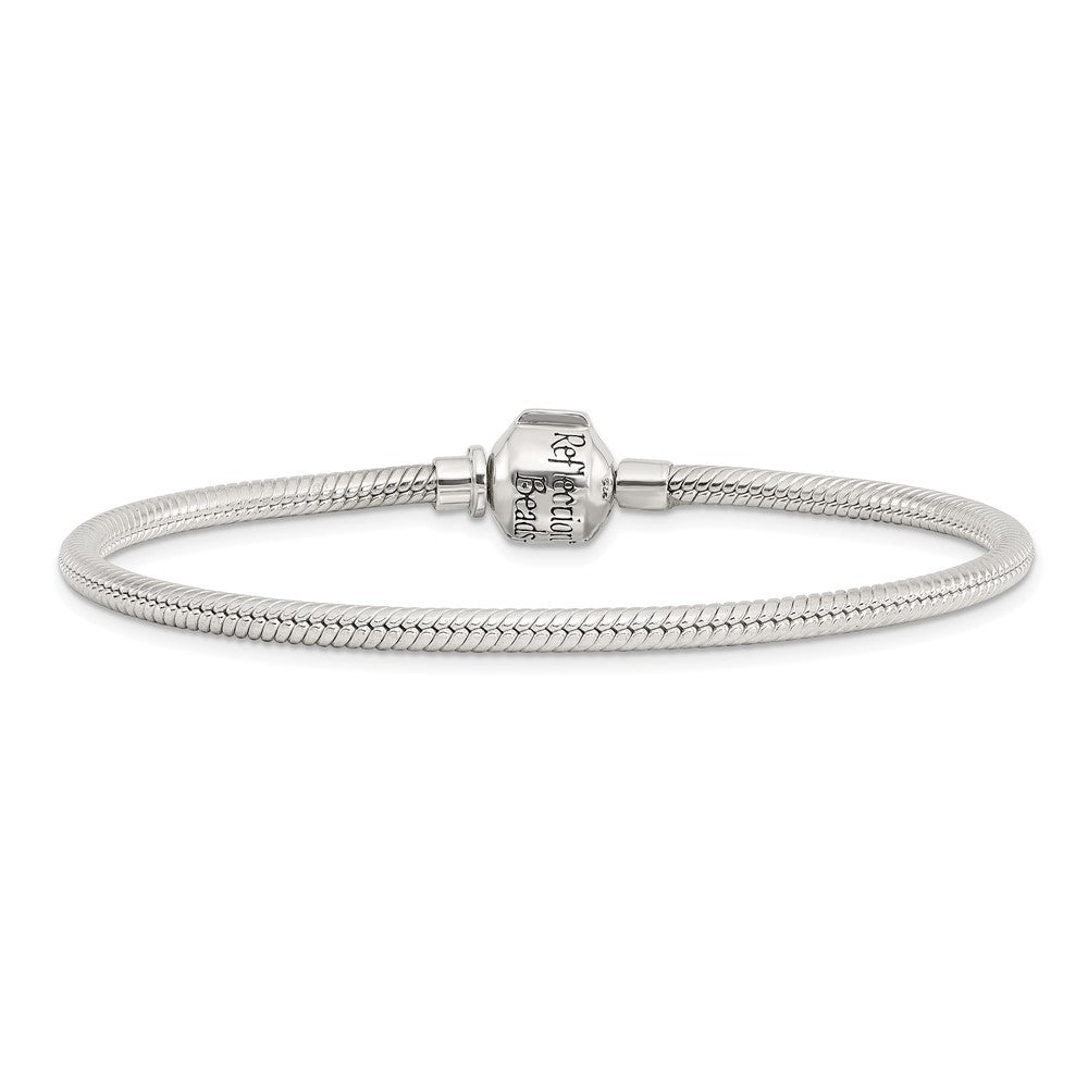 9 Inch Sterling Silver Reflections Hinged Clasp Bead Bracelet