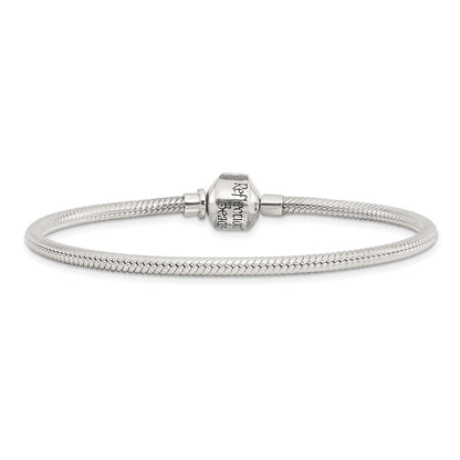 9 Inch Sterling Silver Reflections Hinged Clasp Bead Bracelet