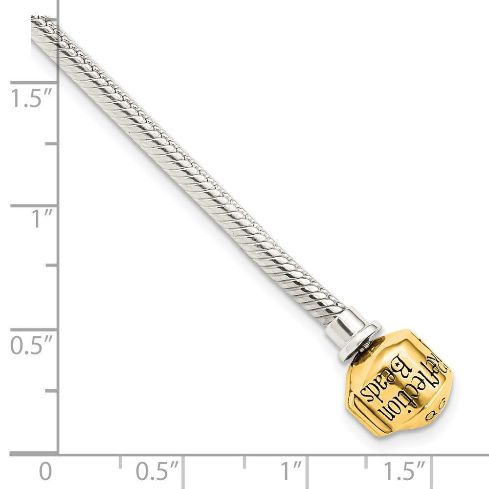 7.5 Inch Ss & 14K Reflections Clasp Bead Bracelet