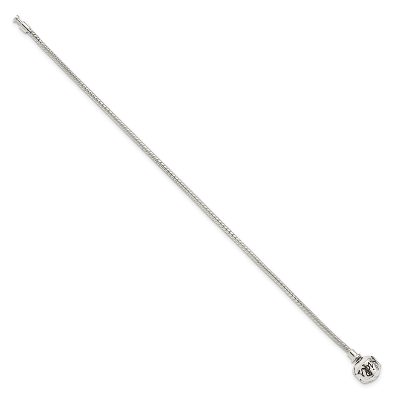 6.25 Inch Kids Collection Sterling Silver Bracelet For Reflection Beads