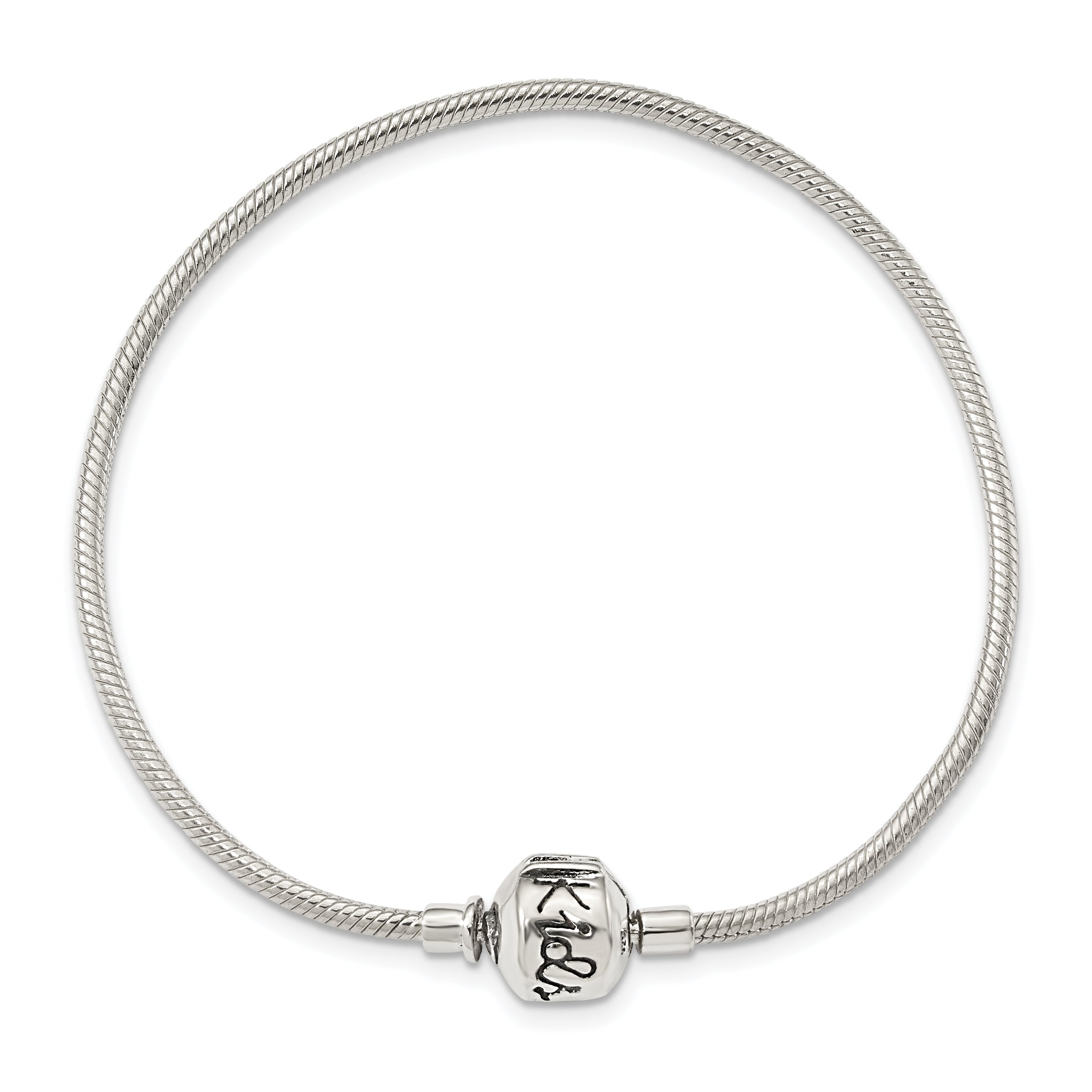 7.5 Inch Sterling Silver 19Cm Reflections Kids Hinged Clasp Bracelet