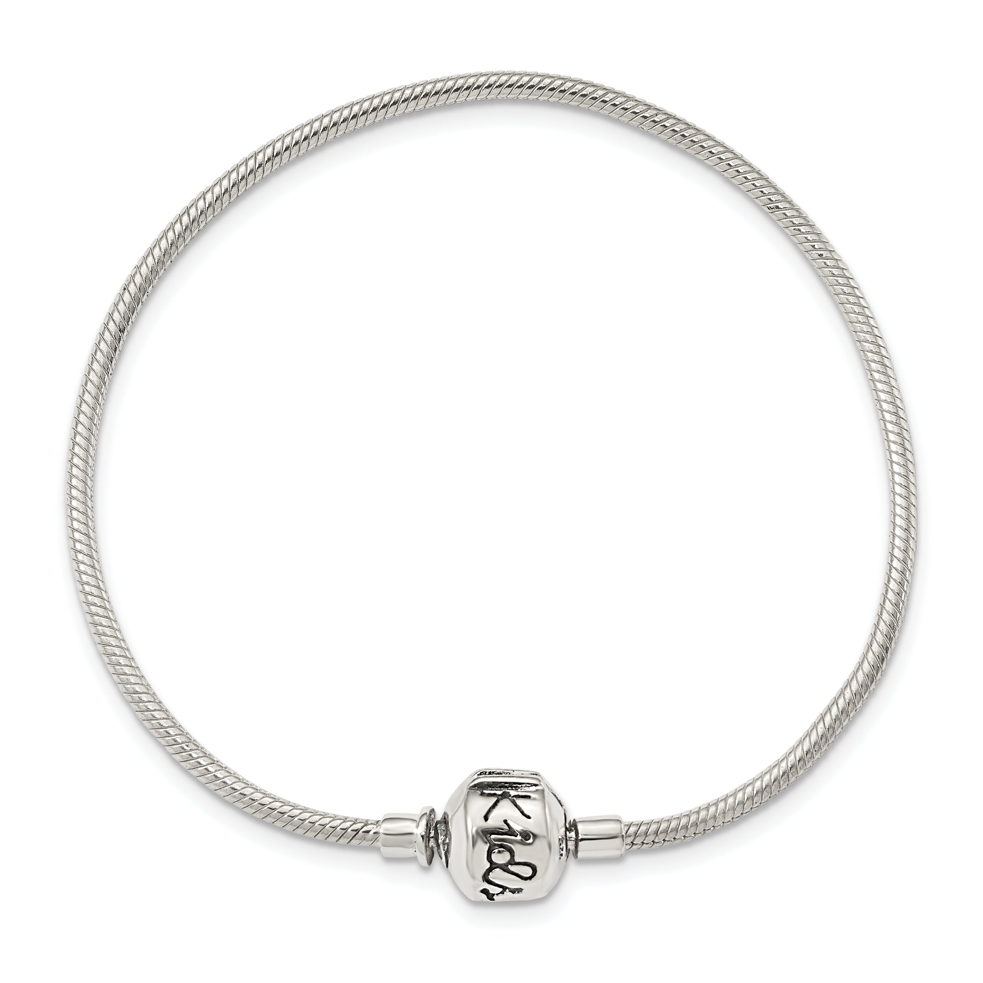 7.5 Inch Sterling Silver 19Cm Reflections Kids Hinged Clasp Bracelet