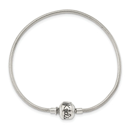 7.5 Inch Sterling Silver 19Cm Reflections Kids Hinged Clasp Bracelet