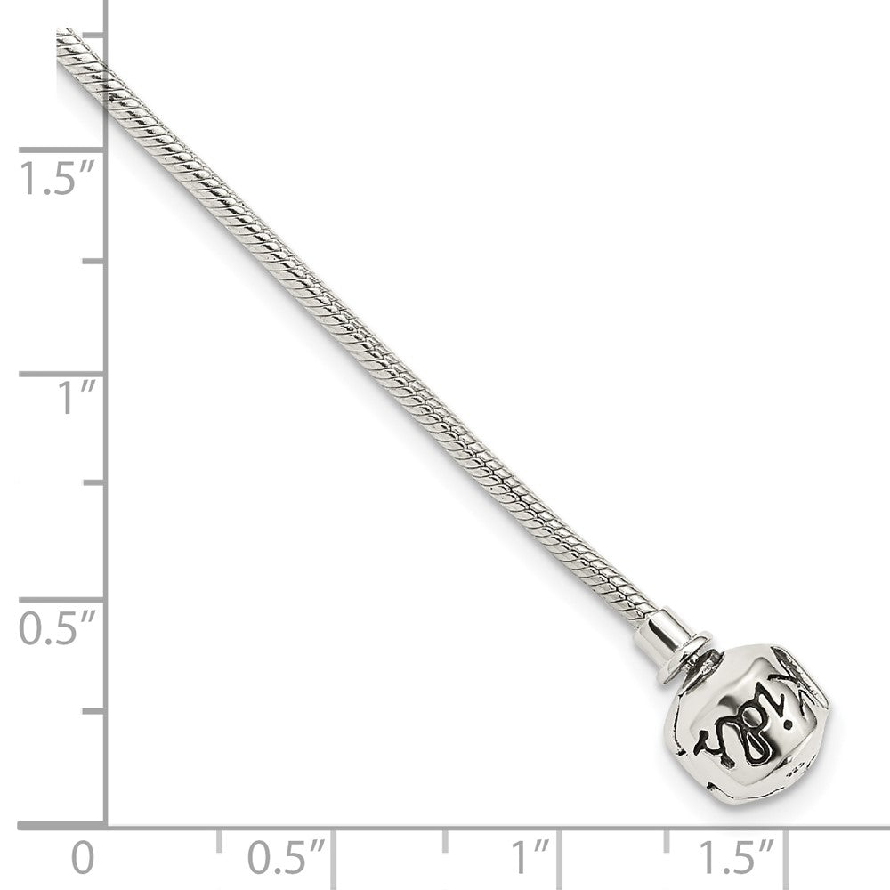 6.5 Inch Kids Collection Sterling Silver Bracelet For Reflection Beads
