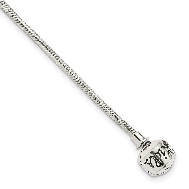 6.25 Inch Kids Collection Sterling Silver Bracelet For Reflection Beads