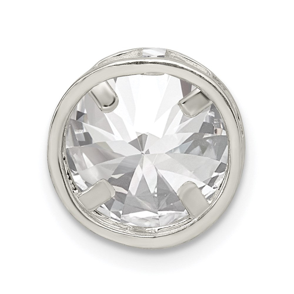 Sterling Silver Round Cz Chain Slide