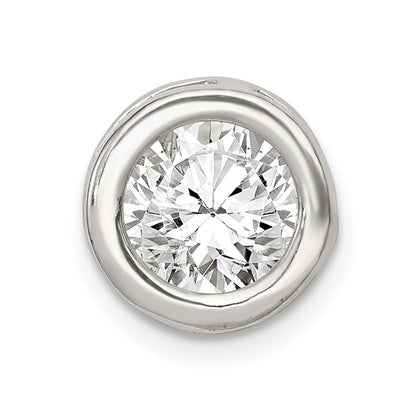 Sterling Silver Round Cz Chain Slide