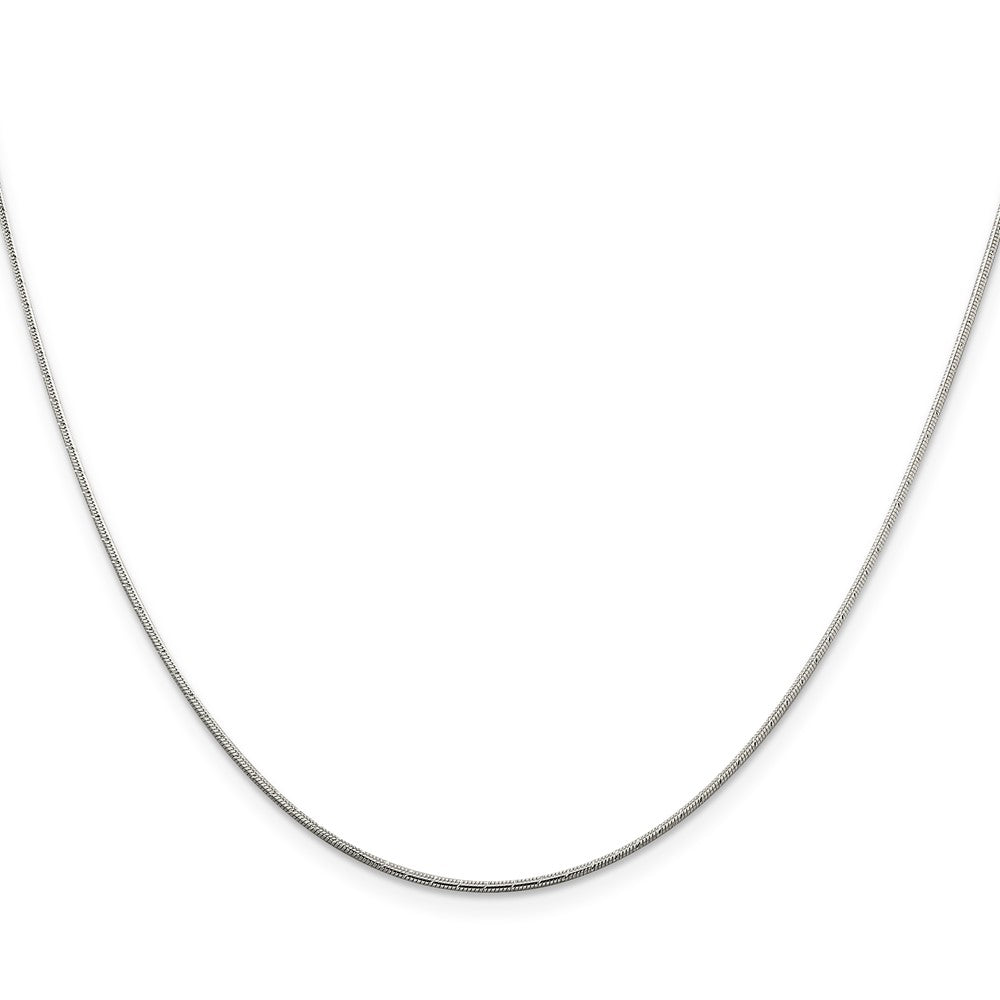 24 Inch Sterling Silver 1.2mm Patterned Diamond-Cut Snake Chain Necklace