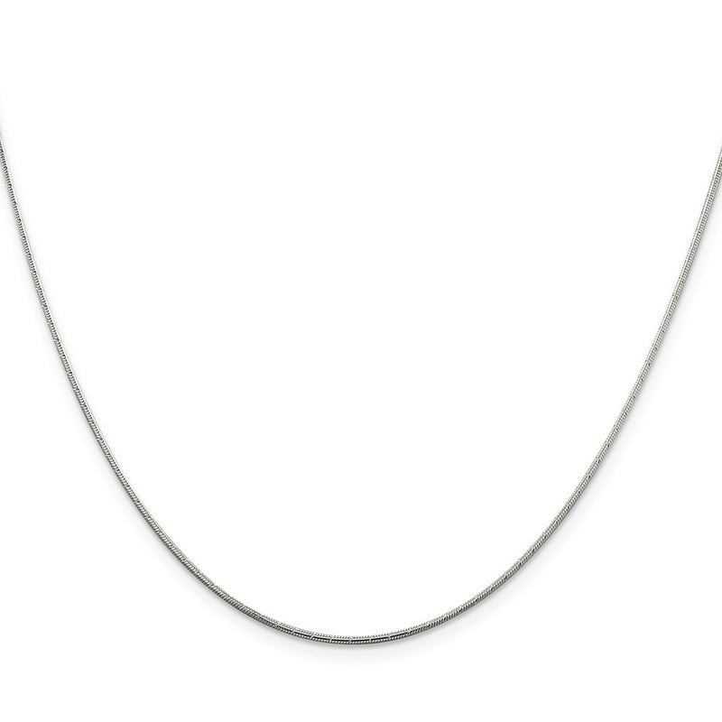 30 Inch Sterling Silver 1.2mm Patterned Diamond-Cut Snake Chain Necklace