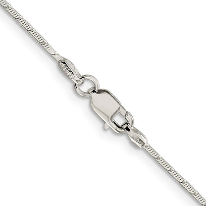 18 Inch Sterling Silver 1.2mm Patterned Diamond-Cut Snake Chain Necklace