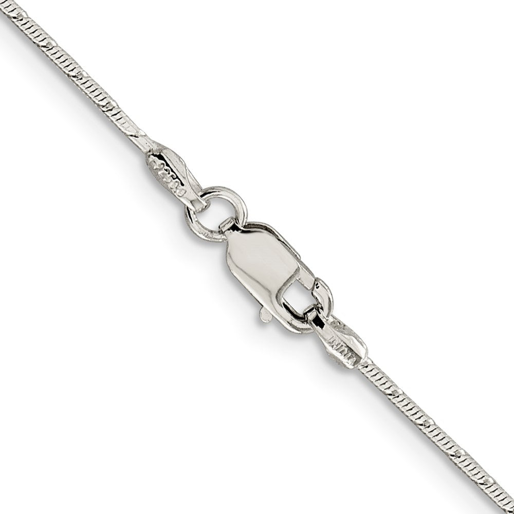 24 Inch Sterling Silver 1.2mm Patterned Diamond-Cut Snake Chain Necklace