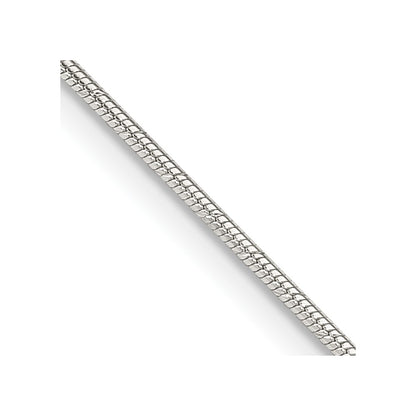 18 Inch Sterling Silver 1.2mm Patterned Diamond-Cut Snake Chain Necklace