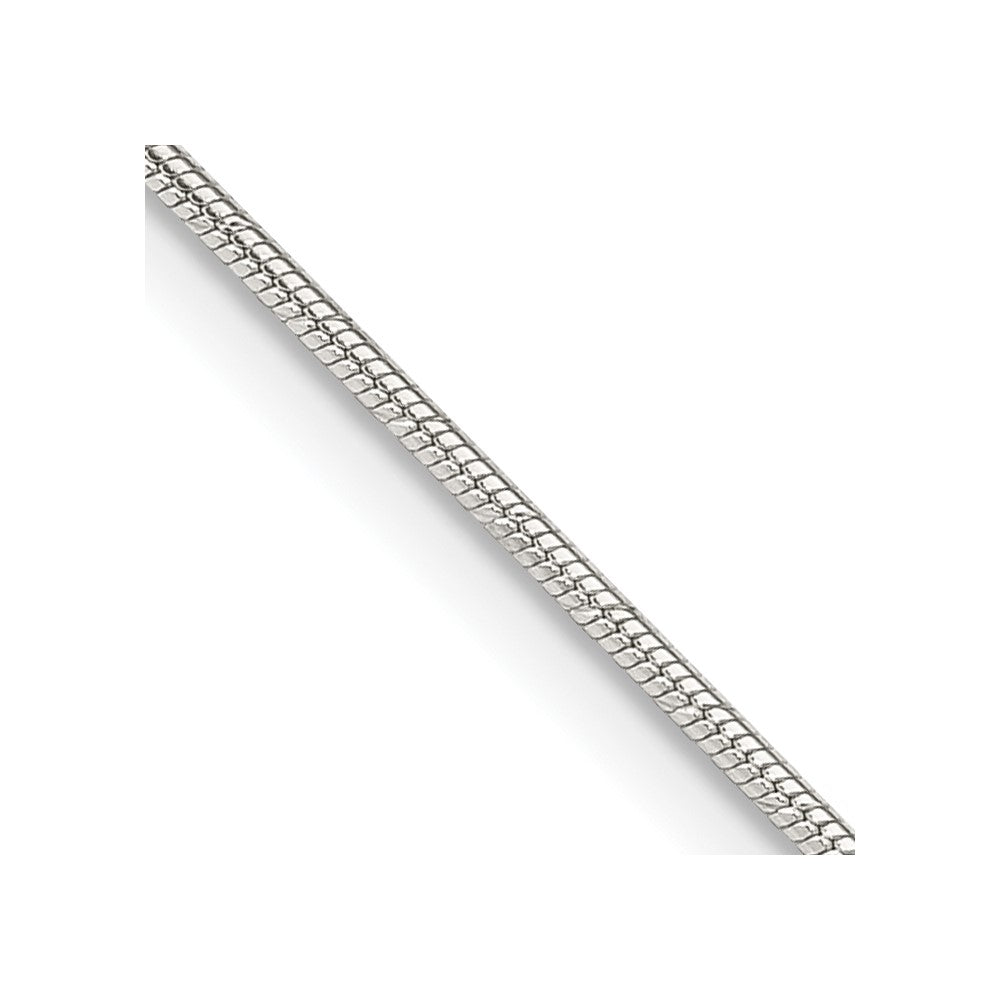 24 Inch Sterling Silver 1.2mm Patterned Diamond-Cut Snake Chain Necklace