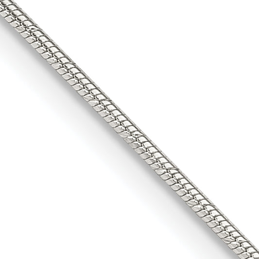 20 Inch Sterling Silver 1.2mm Patterned Diamond-Cut Snake Chain
