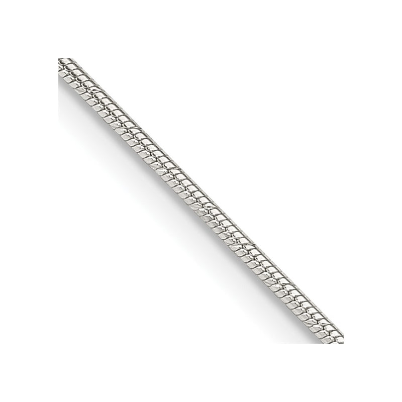 30 Inch Sterling Silver 1.2mm Patterned Diamond-Cut Snake Chain Necklace