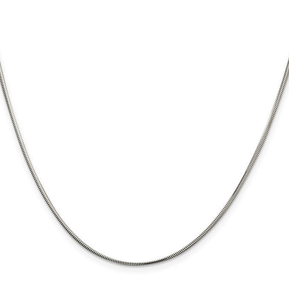 20 Inch Sterling Silver 1.5mm Diamond-Cut Flat Snake Chain Necklace