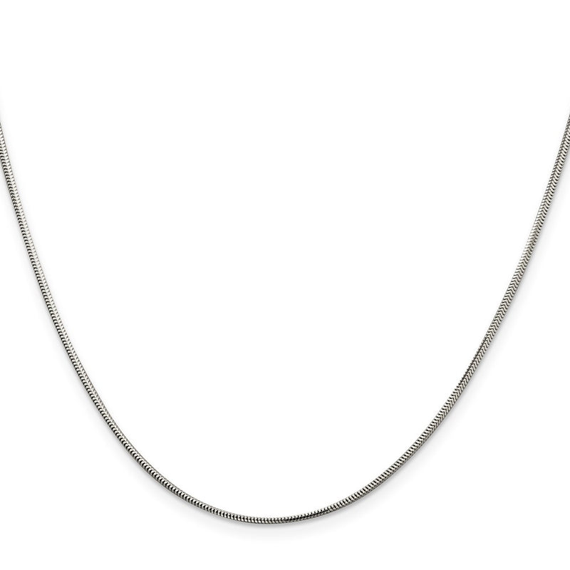 20 Inch Sterling Silver 1.5mm Diamond-Cut Flat Snake Chain Necklace