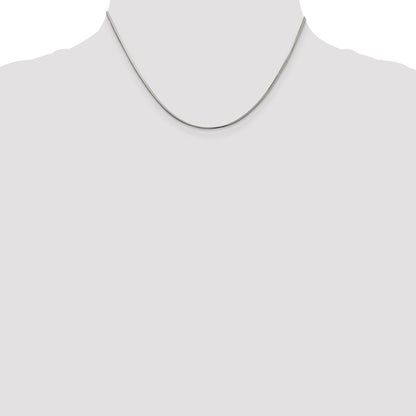 16 Inch Sterling Silver 1.5mm Diamond-Cut Flat Snake Chain Necklace